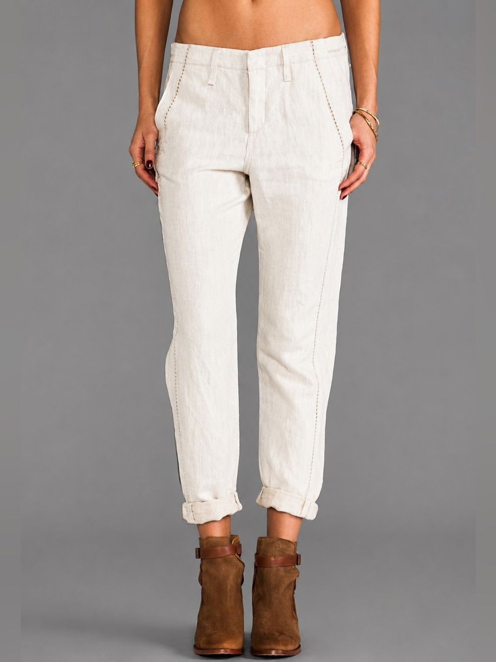Rag & Bone Separating Portobello Pant Natural Linen Blend Size 28 Made USA